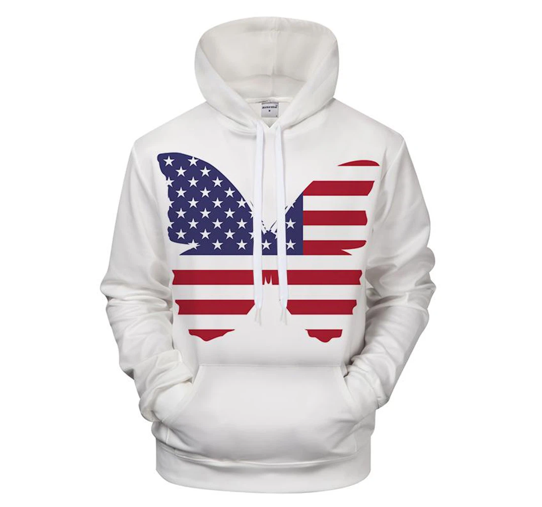 American Butterfly - 3D Printed Pullover Hoodie