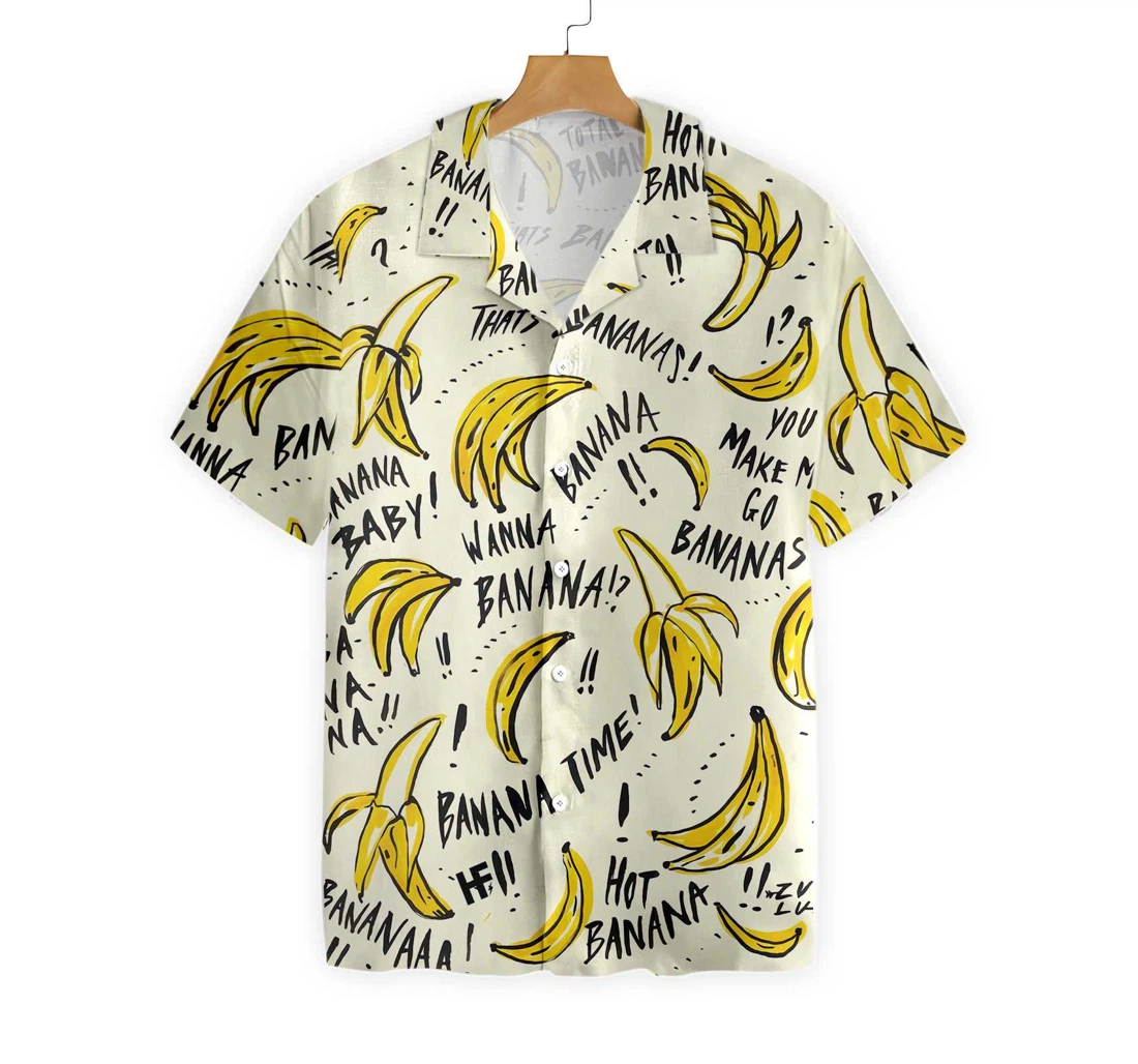Banana Quote Hawaiian Shirt, Button Up Aloha Shirt For Men, Women
