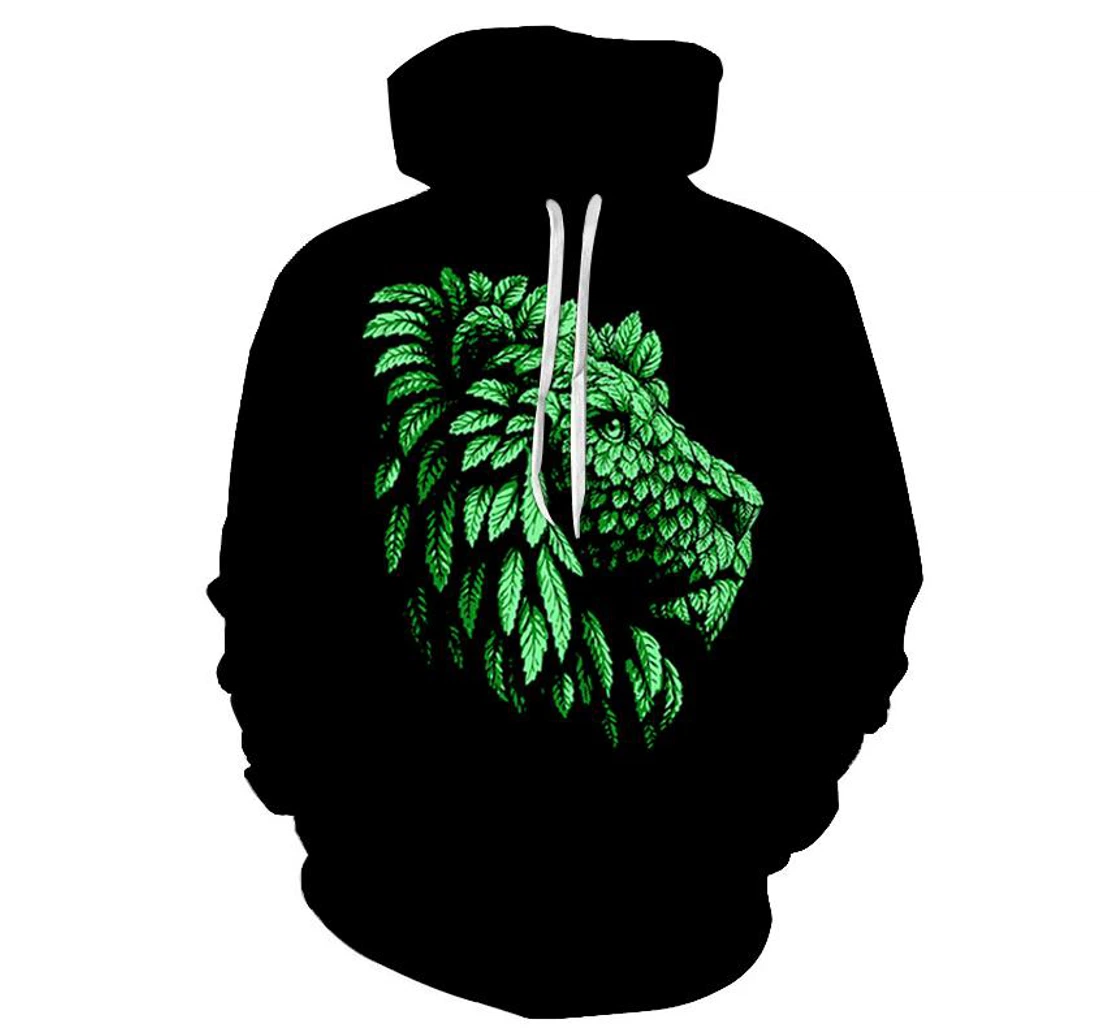 Personalized Green Lion - 3D Printed Pullover Hoodie