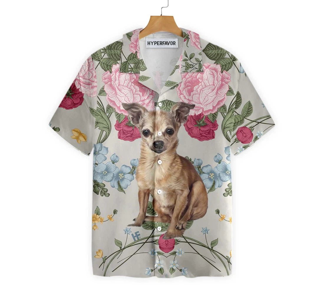 Chihuahua Hawaiian Shirt, Button Up Aloha Shirt For Men, Women