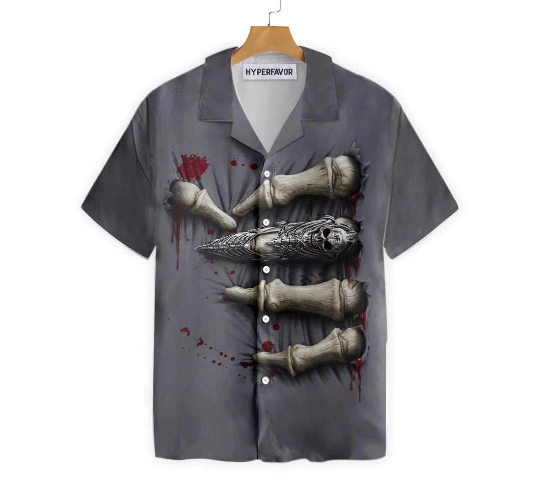 Death Hand Halloween Hawaiian Shirt, Button Up Aloha Shirt For Men, Women