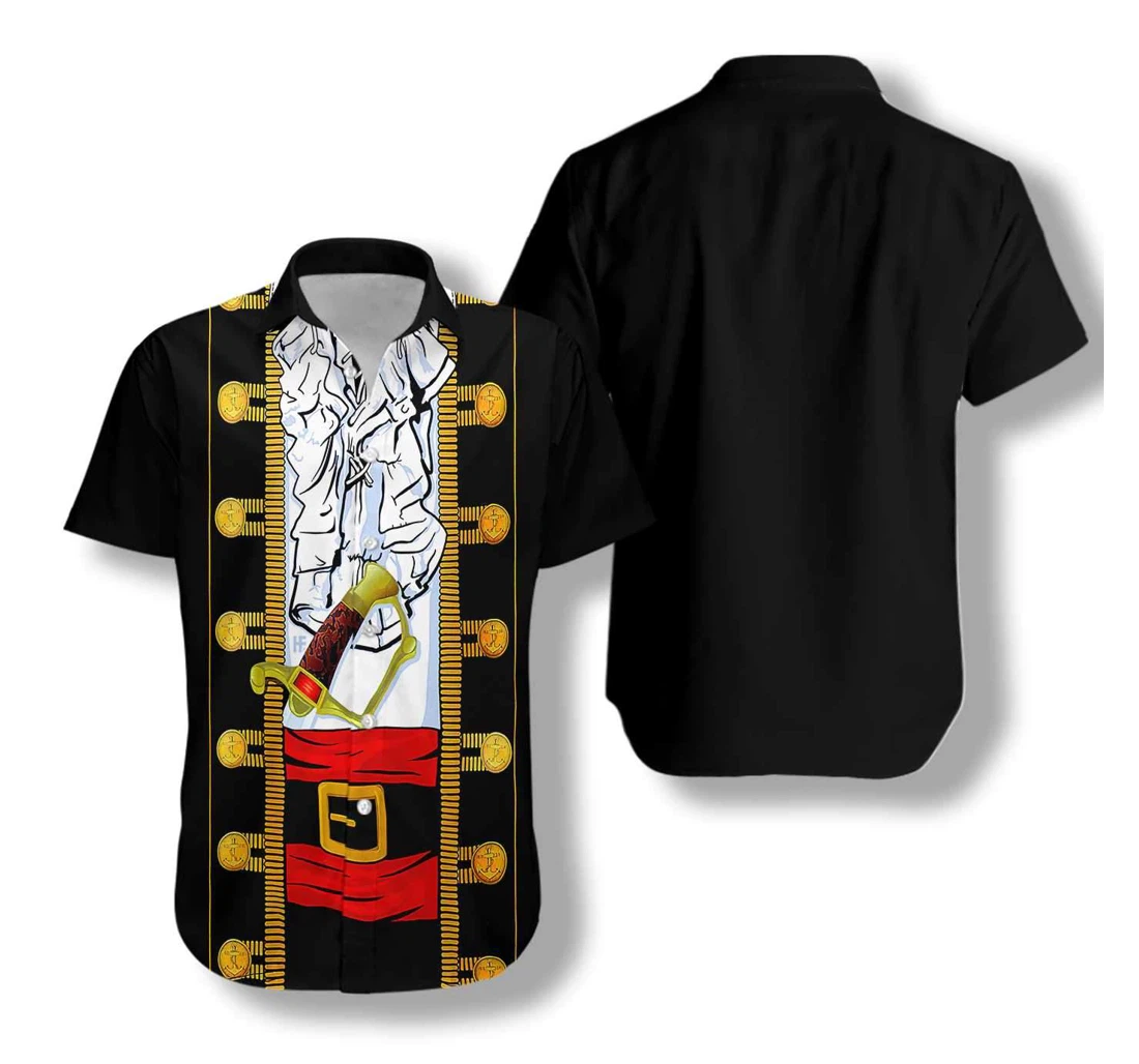 Funny Halloween Pirate Costume Hawaiian Shirt, Button Up Aloha Shirt For Men, Women
