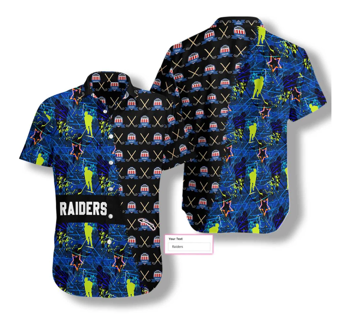 Hockey Sticks Pattern Custom Hawaiian Shirt, Button Up Aloha Shirt For Men, Women