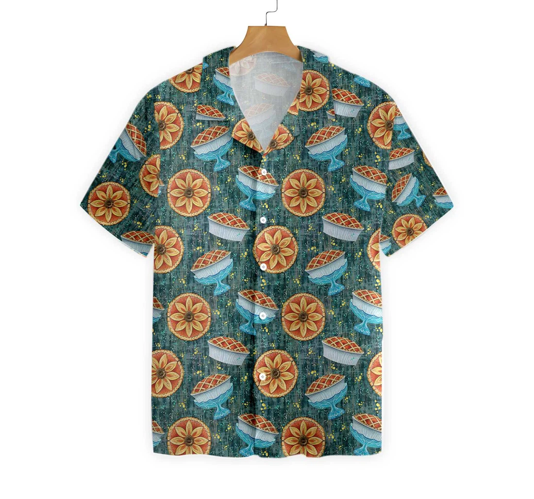 Thanksgiving Autumn Pie Hawaiian Shirt, Button Up Aloha Shirt For Men, Women