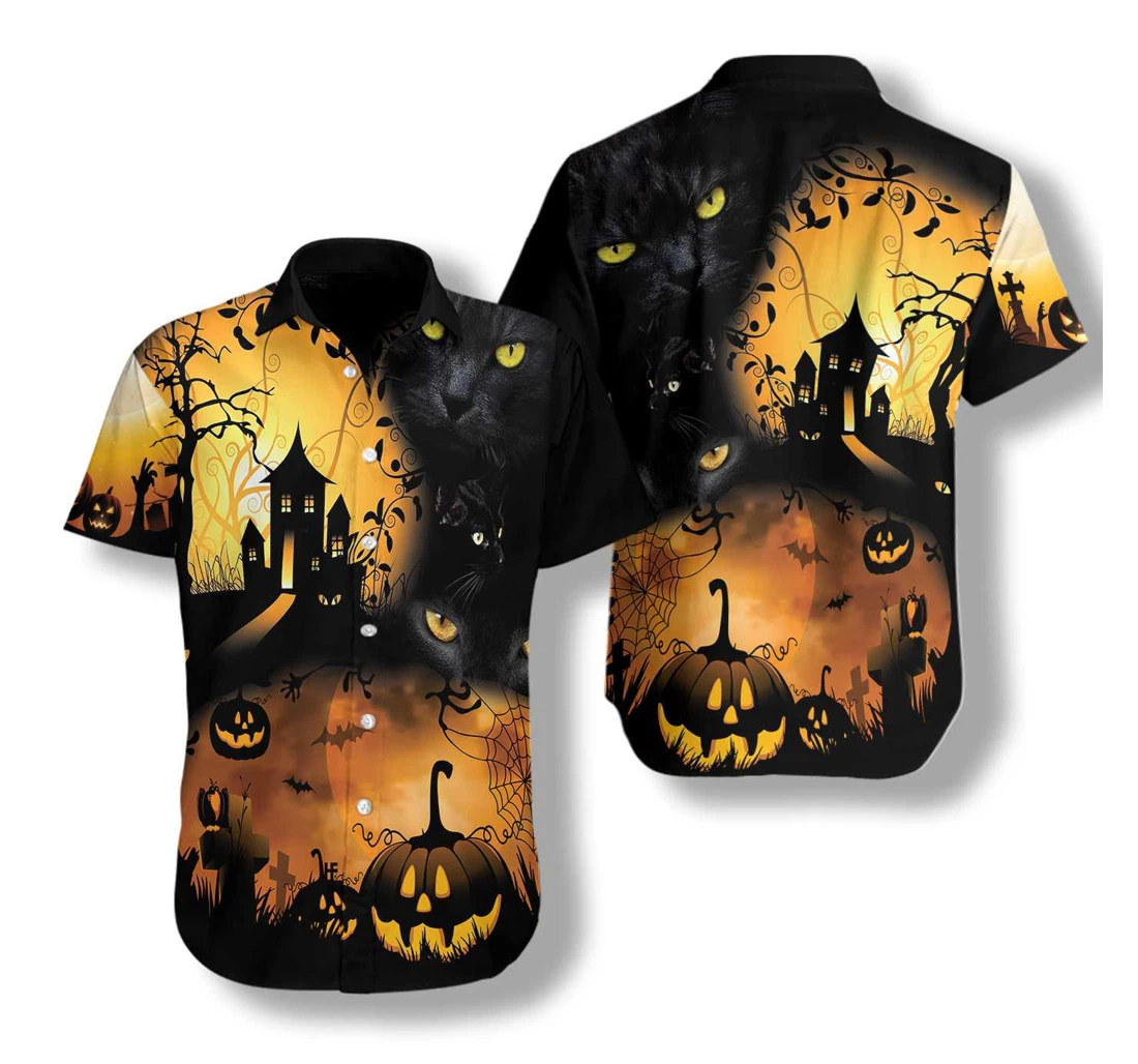 Halloween Night Hawaiian Shirt, Button Up Aloha Shirt For Men, Women