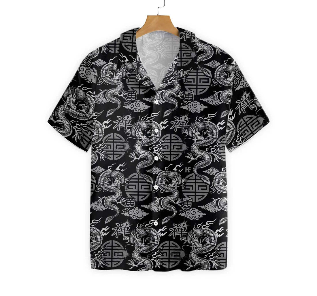Asian Dragon Hawaiian Shirt, Button Up Aloha Shirt For Men, Women