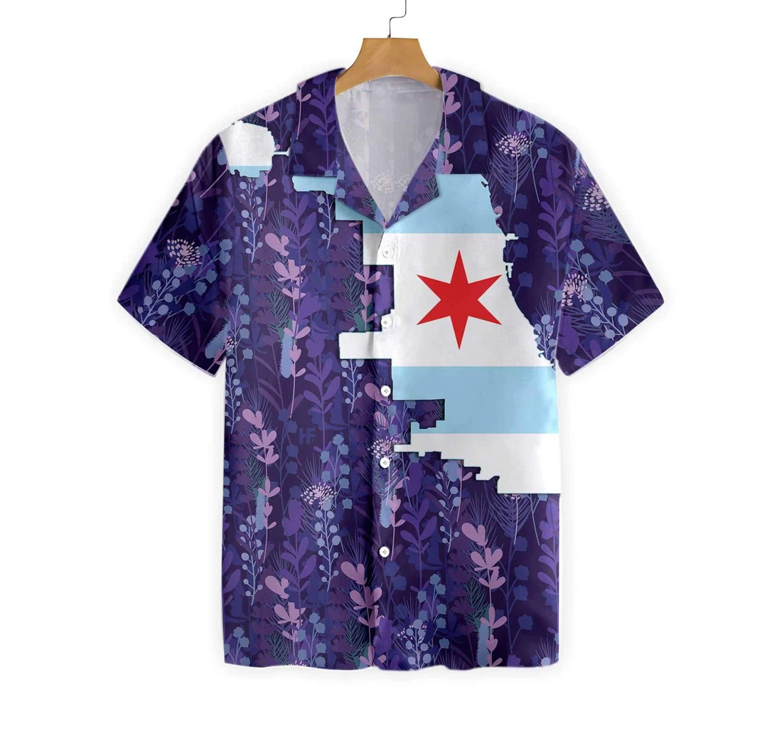 Chicago Bluebonnet Hawaiian Shirt, Button Up Aloha Shirt For Men, Women