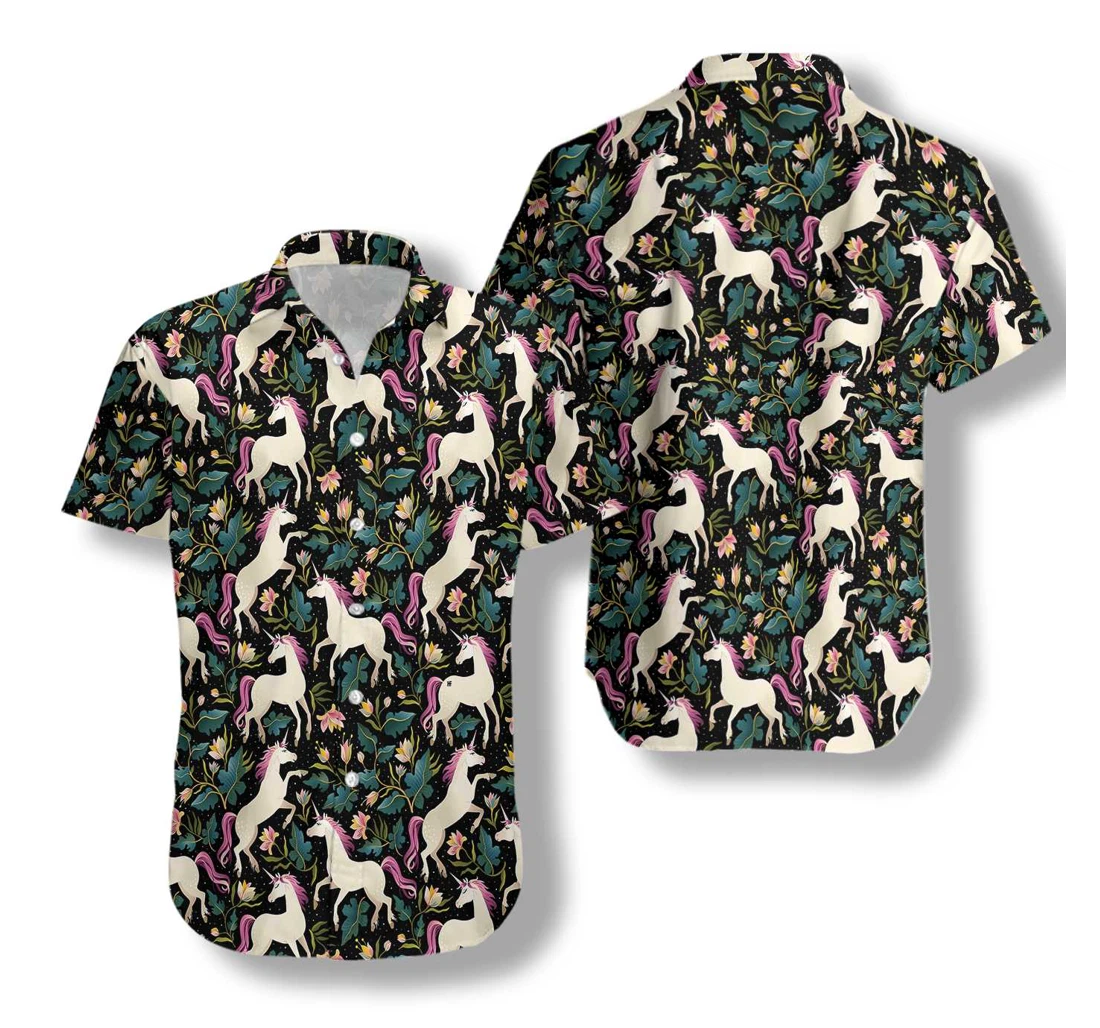 Fantasy Unicorns Hawaiian Shirt, Button Up Aloha Shirt For Men, Women
