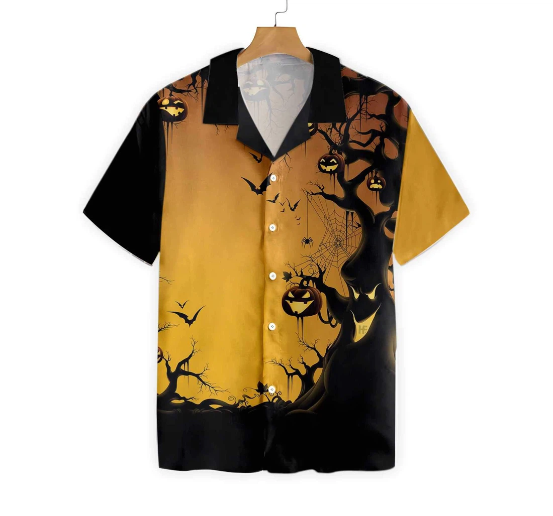 Scary Halloween Tree Hawaiian Shirt, Button Up Aloha Shirt For Men, Women