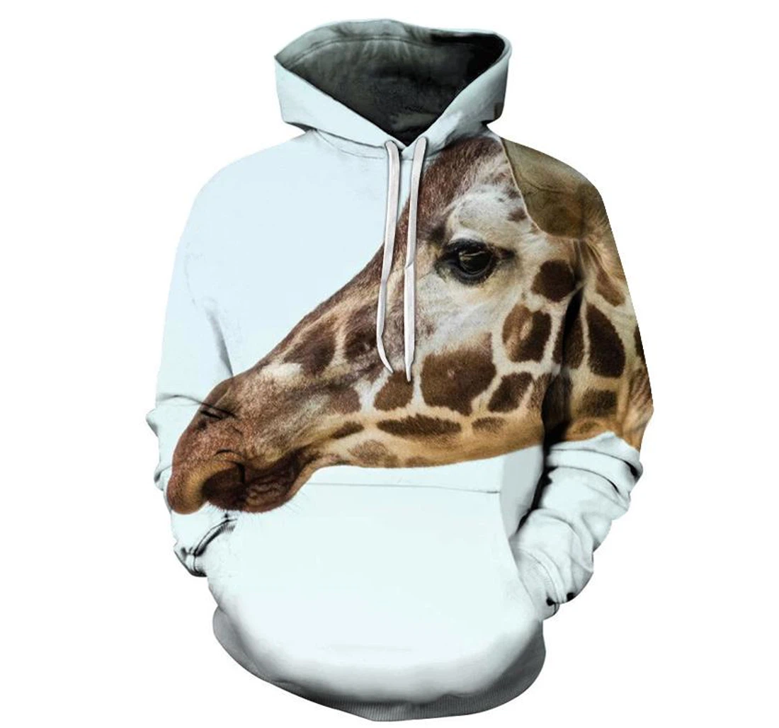 Giraffe Face - 3D Printed Pullover Hoodie