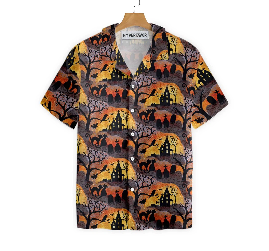 Spooky Night Halloween Halloween And Hawaiian Shirt, Button Up Aloha Shirt For Men, Women