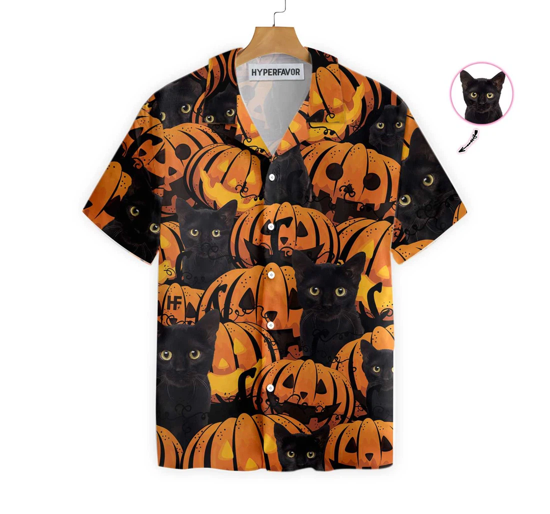 Personalized Pets And Halloween Pumpkin Custom Hawaiian Shirt, Button Up Aloha Shirt For Men, Women