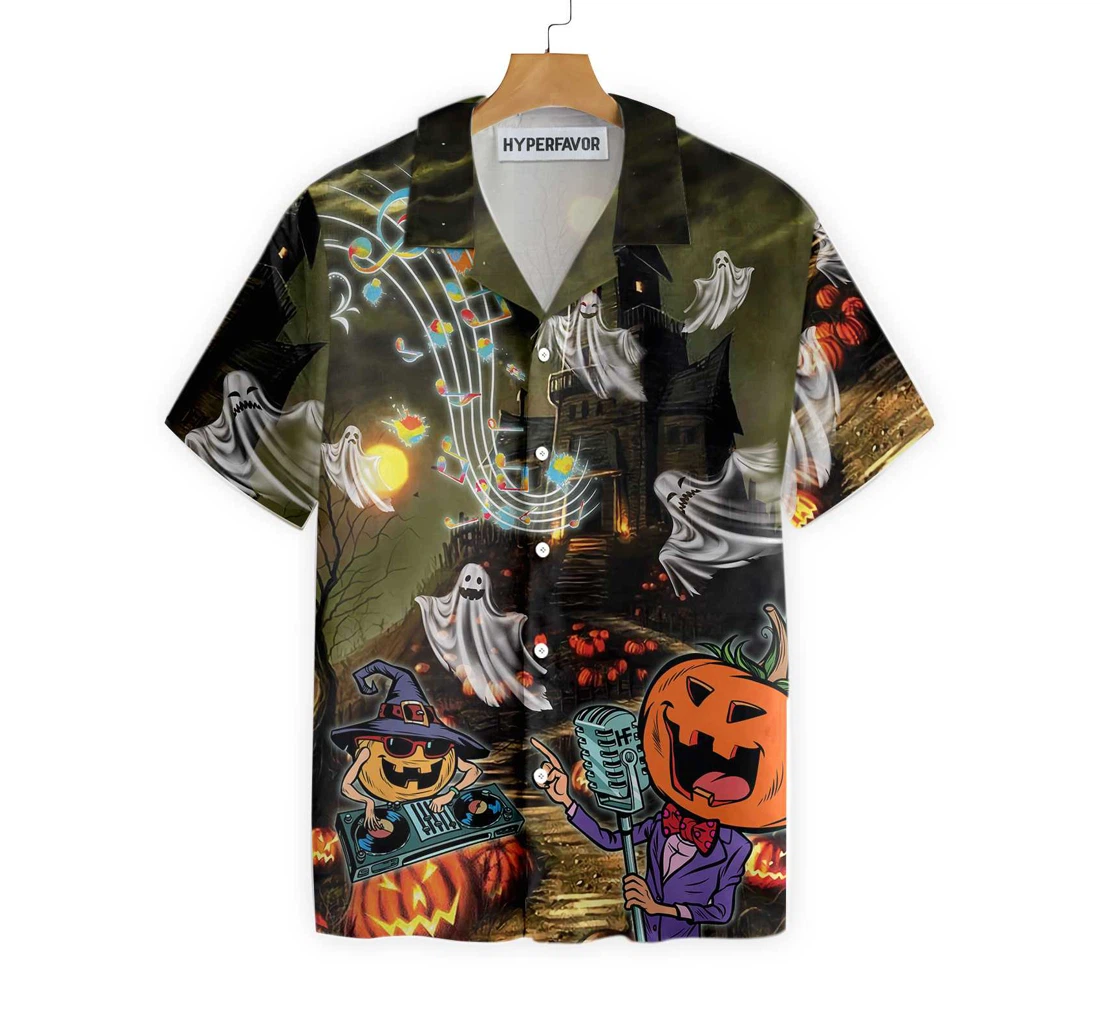 Music Night Halloween Halloween And Hawaiian Shirt, Button Up Aloha Shirt For Men, Women