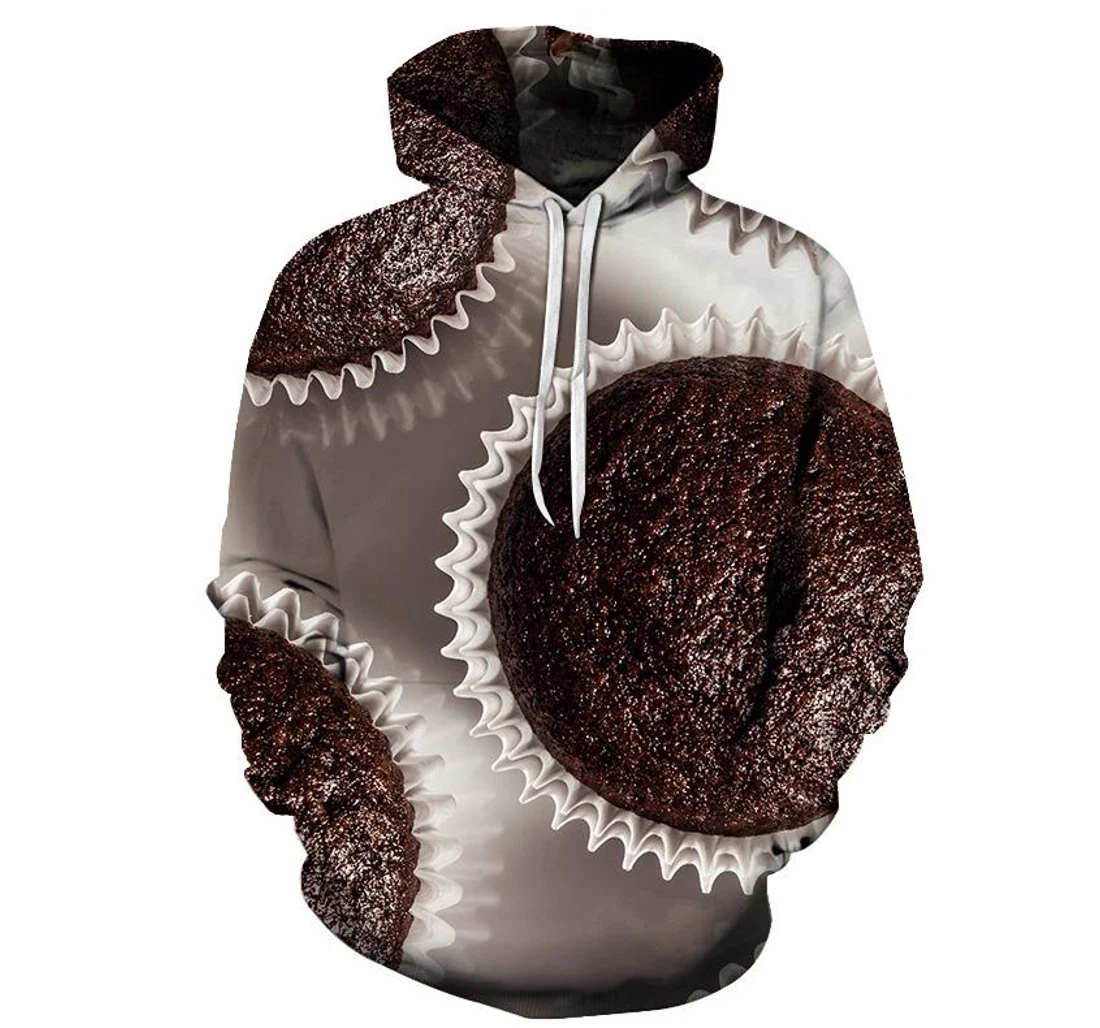 Chocolate Muffin - 3D Printed Pullover Hoodie