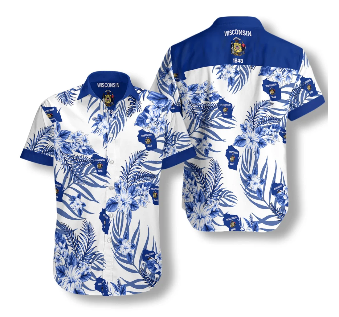 Wisconsin Proud Hawaiian Shirt, Button Up Aloha Shirt For Men, Women