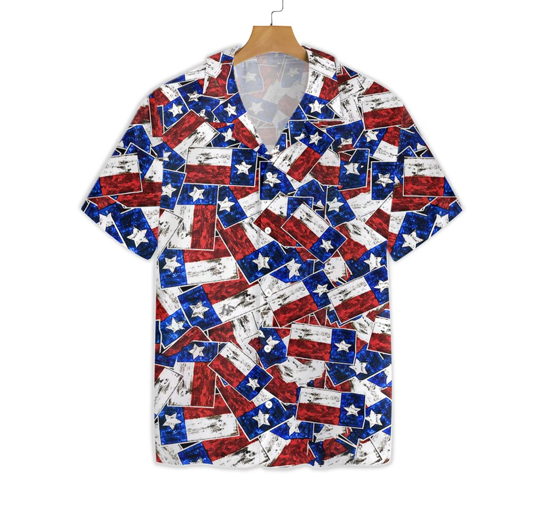 Texas Pattern Hawaiian Shirt, Button Up Aloha Shirt For Men, Women