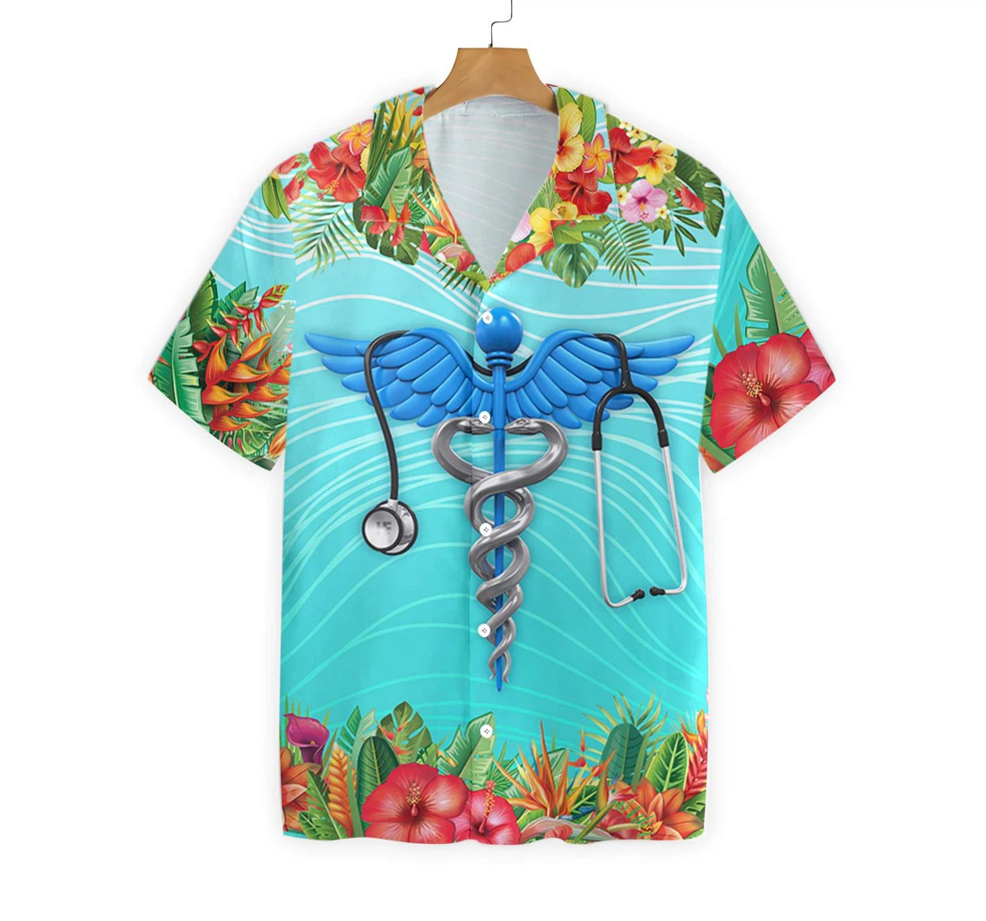 Nurse Hawaiian Shirt, Button Up Aloha Shirt For Men, Women