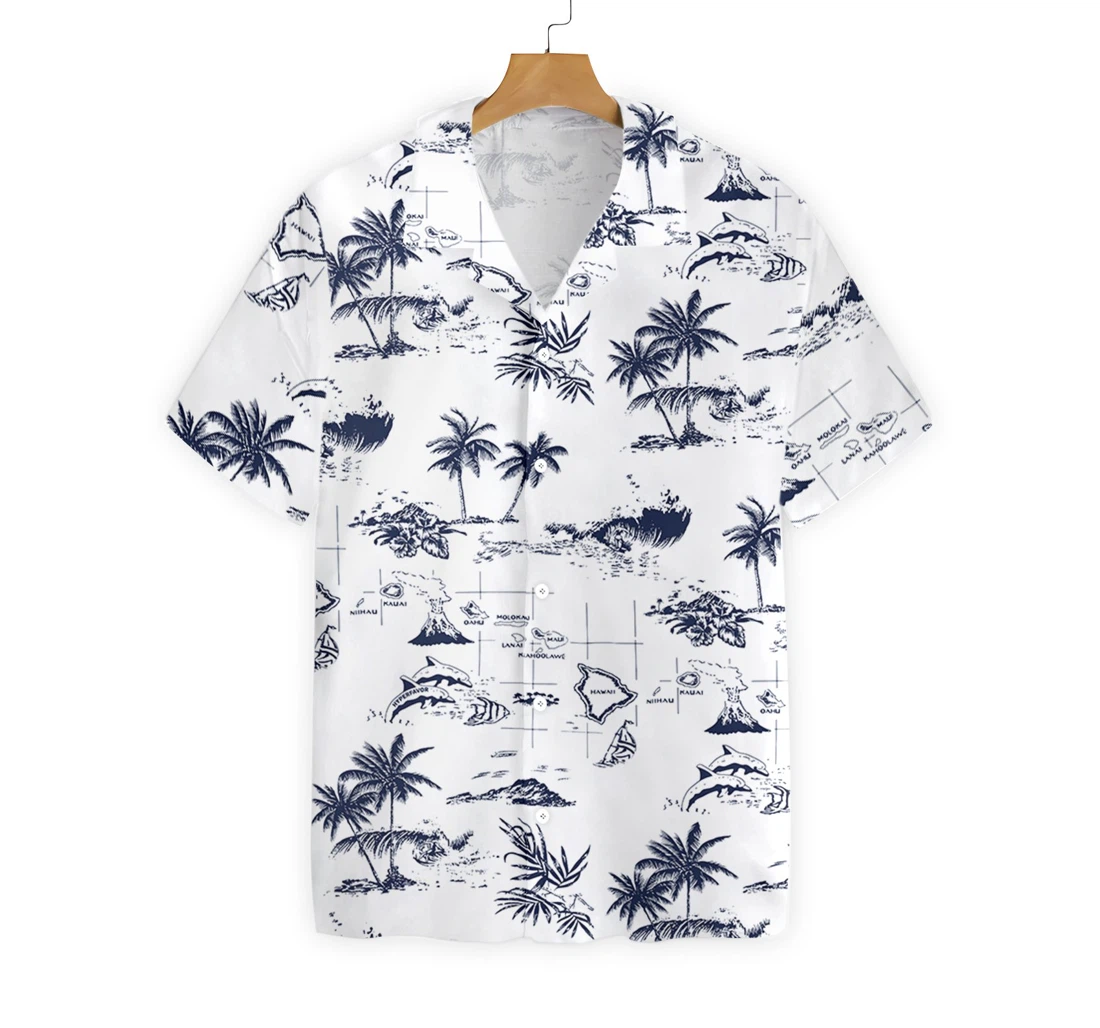 Island Hawaiian Shirt, Button Up Aloha Shirt For Men, Women