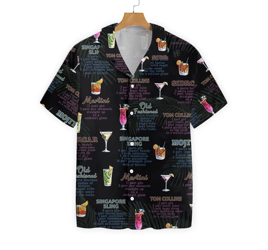 Premium Cocktail Dark Ver Hawaiian Shirt, Button Up Aloha Shirt For Men, Women