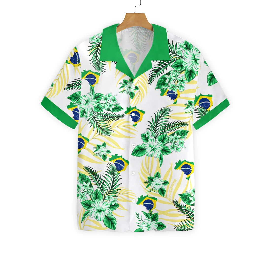 Brazil Proud Hawaiian Shirt, Button Up Aloha Shirt For Men, Women