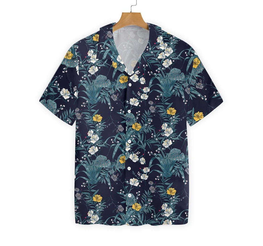 Flower Hawaiian Shirt, Button Up Aloha Shirt For Men, Women