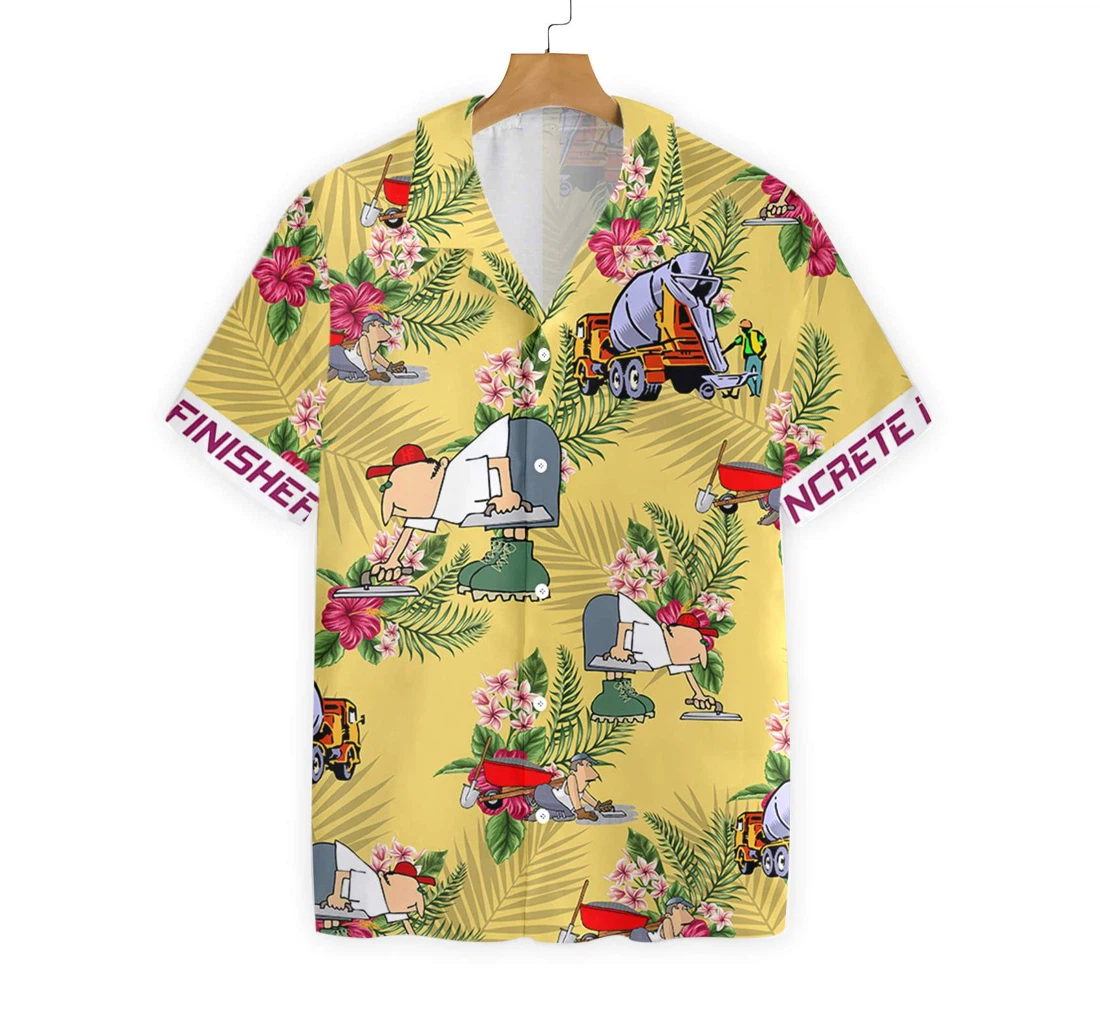 Concrete Finisher Hawaiian Shirt, Button Up Aloha Shirt For Men, Women