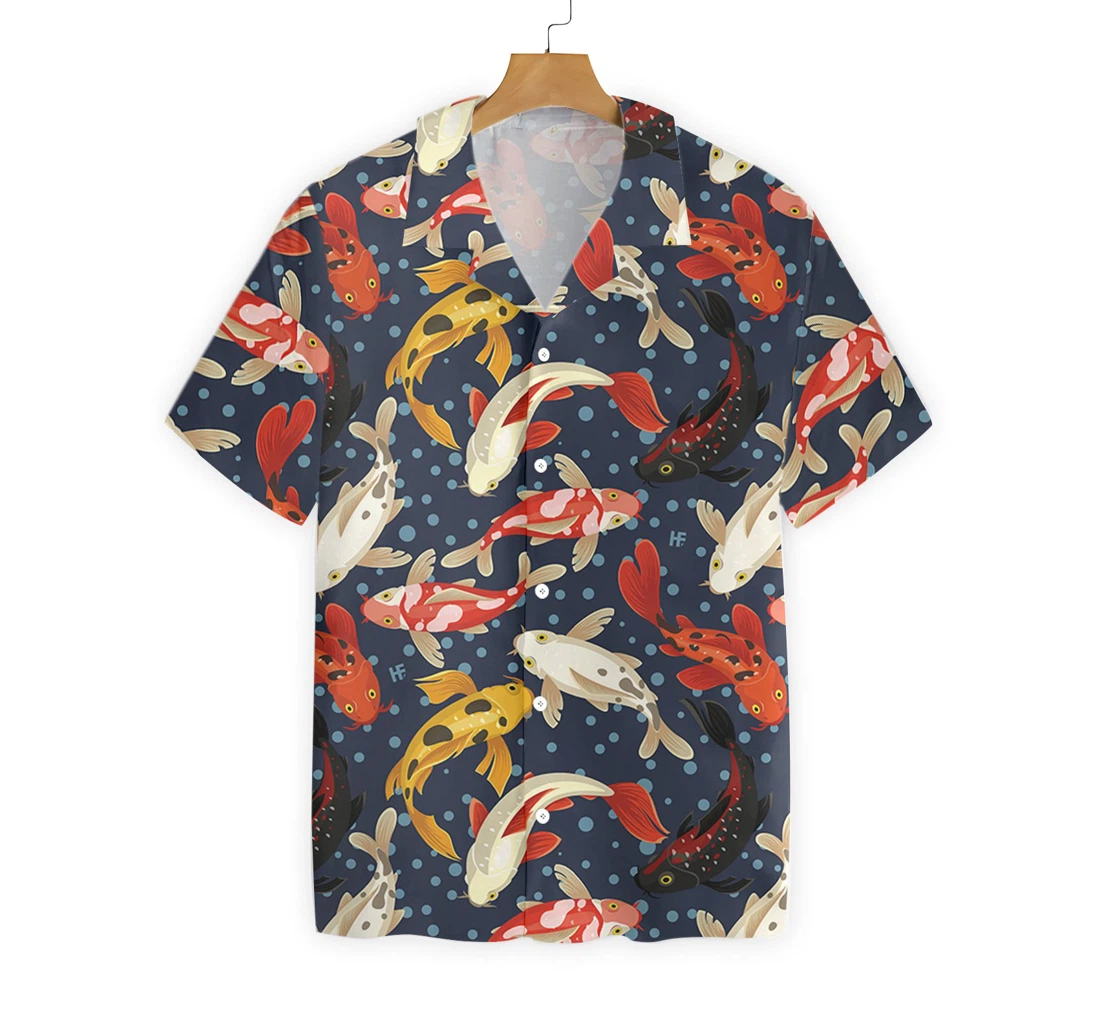 Koi Fish Pattern V1 Hawaiian Shirt, Button Up Aloha Shirt For Men, Women