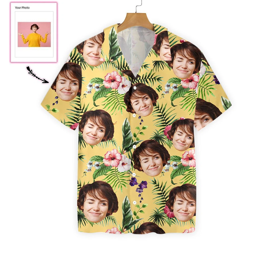 Funny Custom Face Custom Hawaiian Shirt, Button Up Aloha Shirt For Men, Women