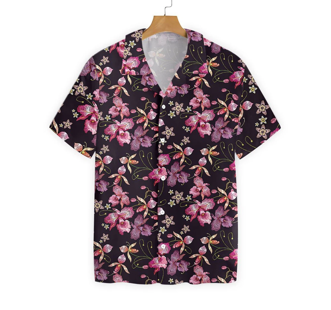 Flower Hawaiian Shirt, Button Up Aloha Shirt For Men, Women