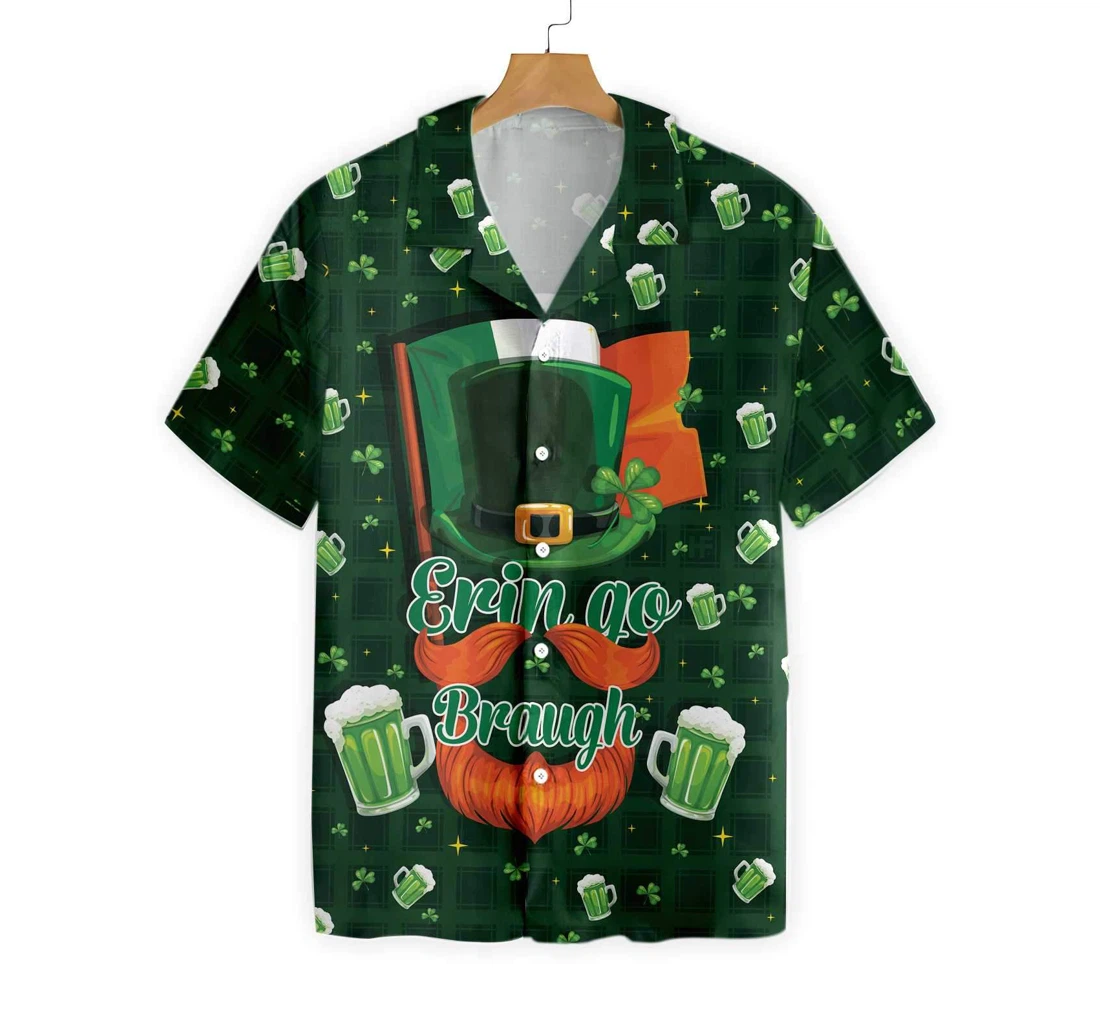 Ireland Forever Beer And Green Seamless Ireland Hawaiian Shirt, Button Up Aloha Shirt For Men, Women