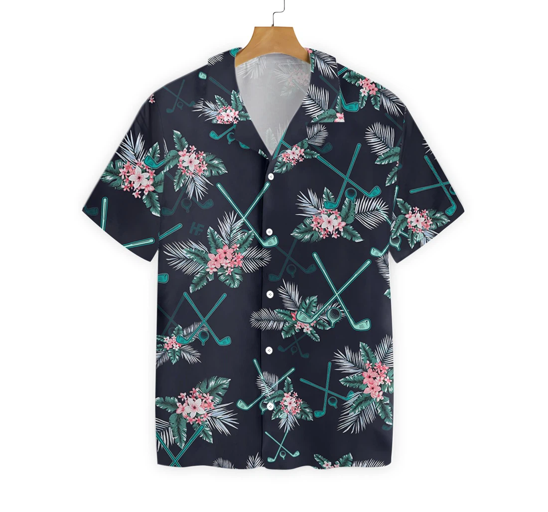 Golf Hawaiian Shirt, Button Up Aloha Shirt For Men, Women