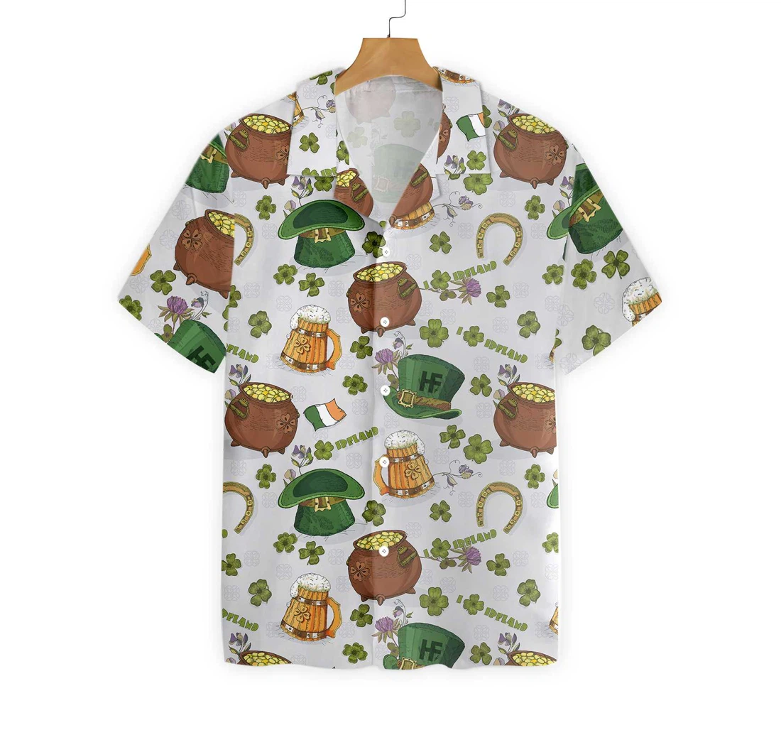 Happy Saint Patrick's Day Ireland Proud Pattern Hawaiian Shirt, Button Up Aloha Shirt For Men, Women