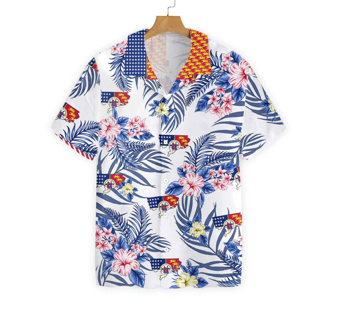 Detroit Proud Hawaiian Shirt, Button Up Aloha Shirt For Men, Women