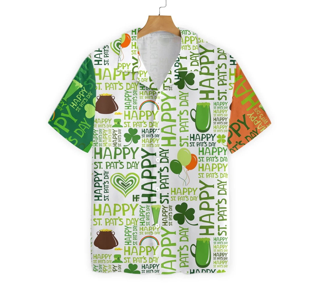 Happy Saint Patrick's Day Irish Ireland Hawaiian Shirt, Button Up Aloha Shirt For Men, Women