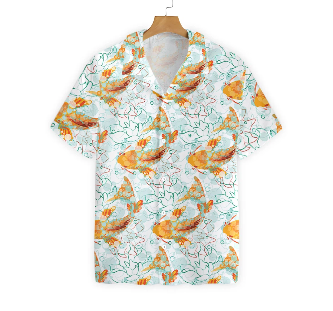 Koi Fish Pattern V2 Hawaiian Shirt, Button Up Aloha Shirt For Men, Women
