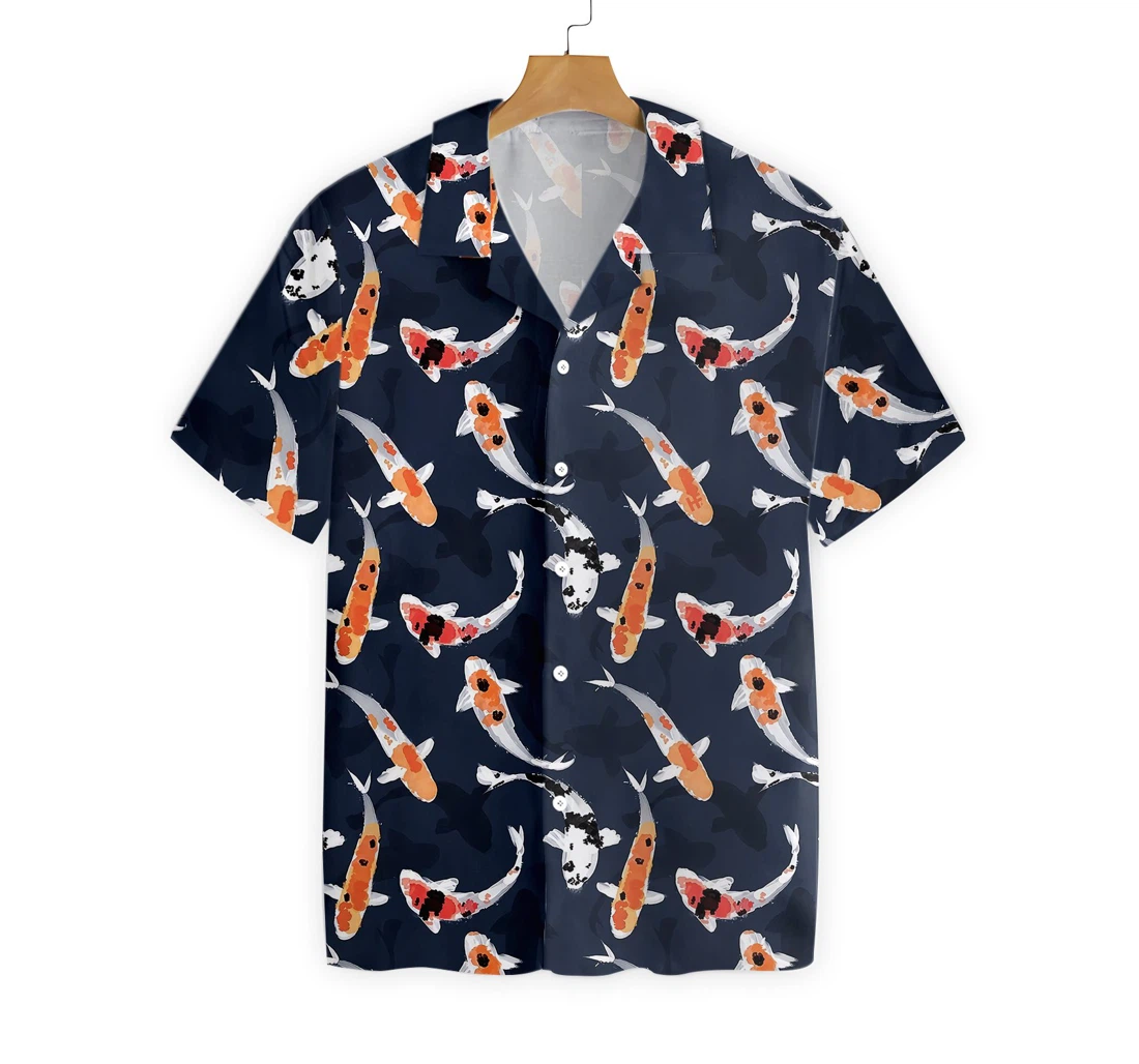 Koi Fish Pattern V3 Hawaiian Shirt, Button Up Aloha Shirt For Men, Women