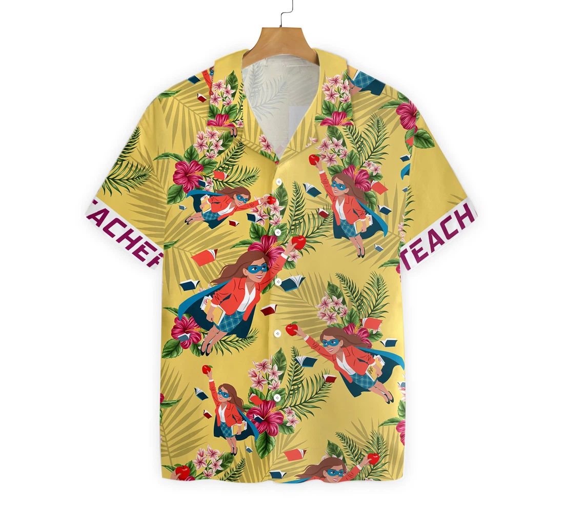 Teacher Hawaiian Shirt, Button Up Aloha Shirt For Men, Women