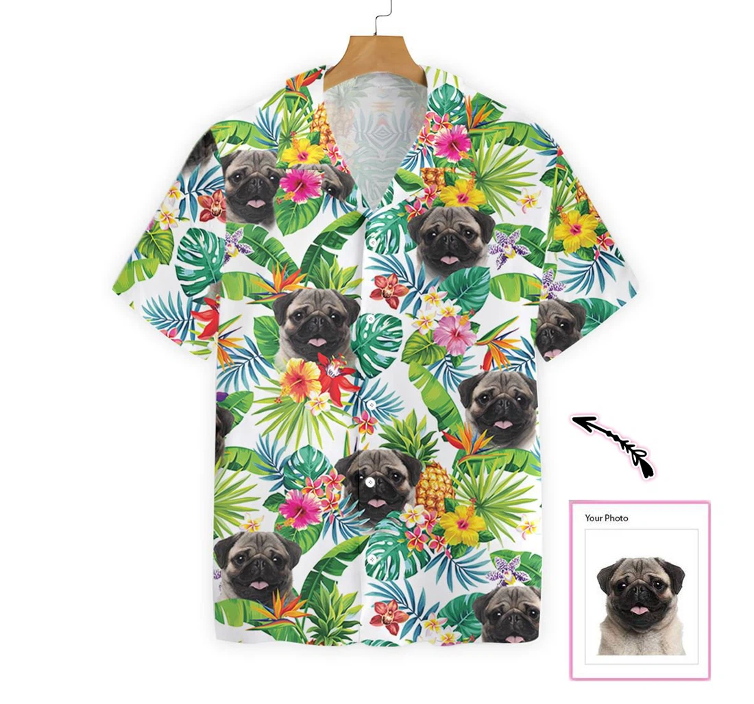 Dog And Pineapple Custom Hawaiian Shirt, Button Up Aloha Shirt For Men, Women