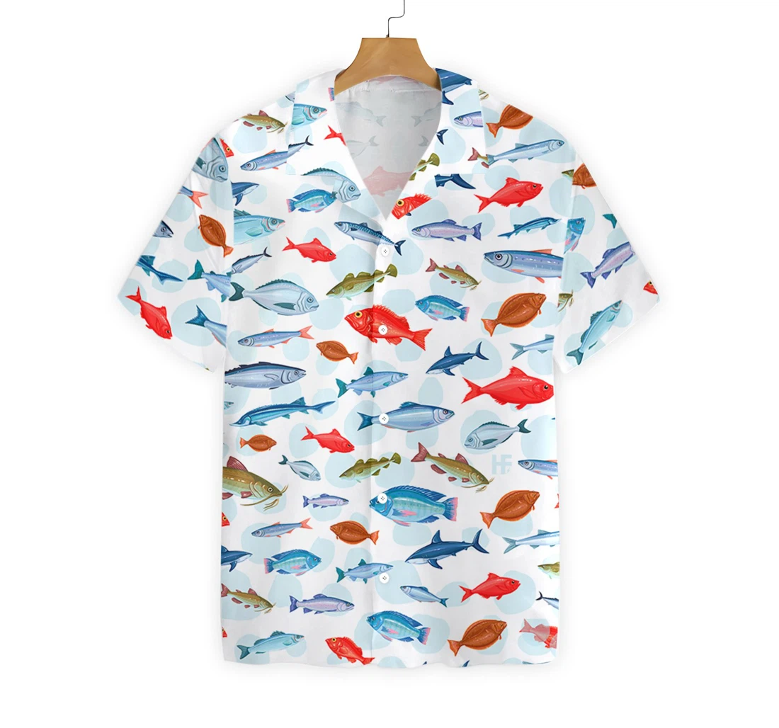 Fish Pattern V2 Hawaiian Shirt, Button Up Aloha Shirt For Men, Women