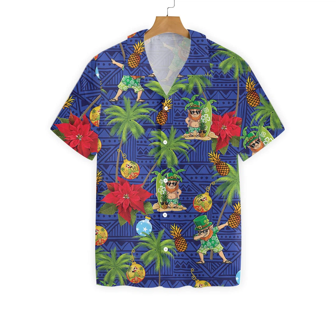 Leprechaun Surfing Hawaiian Shirt, Button Up Aloha Shirt For Men, Women