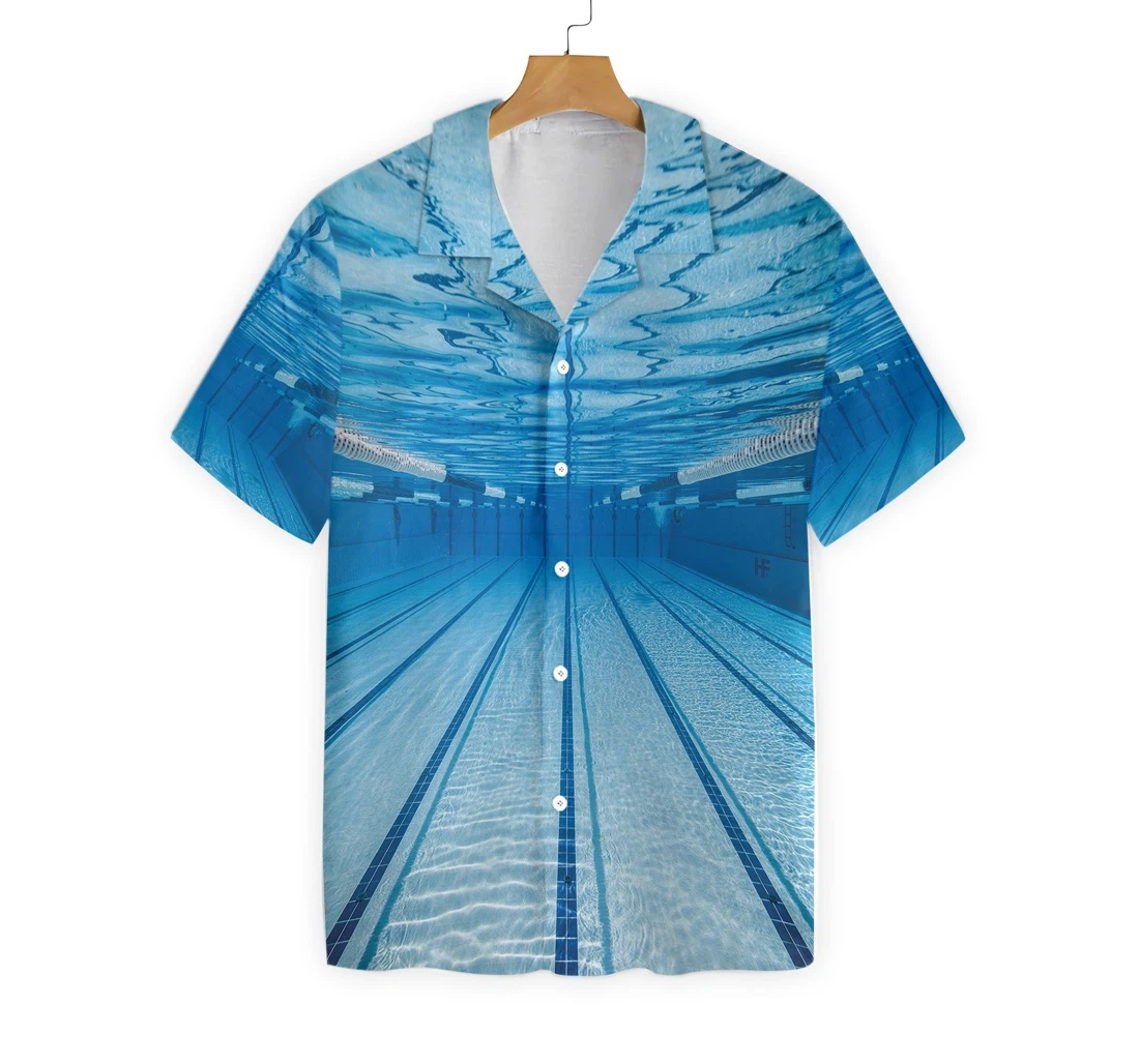 Under The Swimming Pool Hawaiian Shirt, Button Up Aloha Shirt For Men, Women