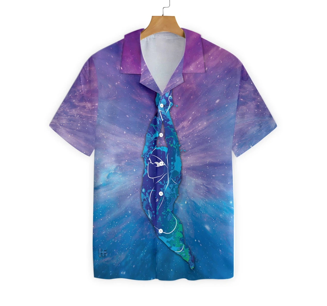 Swimming In The Galaxy Hawaiian Shirt, Button Up Aloha Shirt For Men, Women