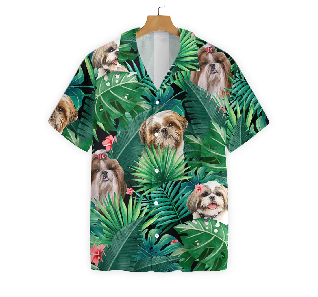 Shih Tzu Hawaiian Shirt, Button Up Aloha Shirt For Men, Women