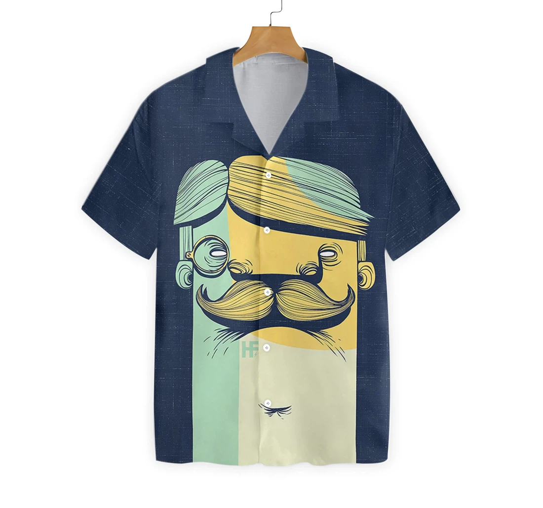 The Mustache Hawaiian Shirt, Button Up Aloha Shirt For Men, Women