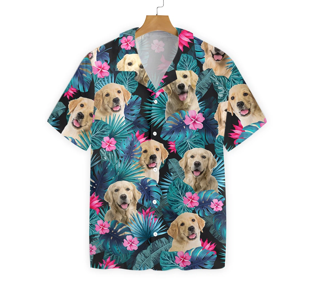 Golden Dog Hawaiian Shirt, Button Up Aloha Shirt For Men, Women