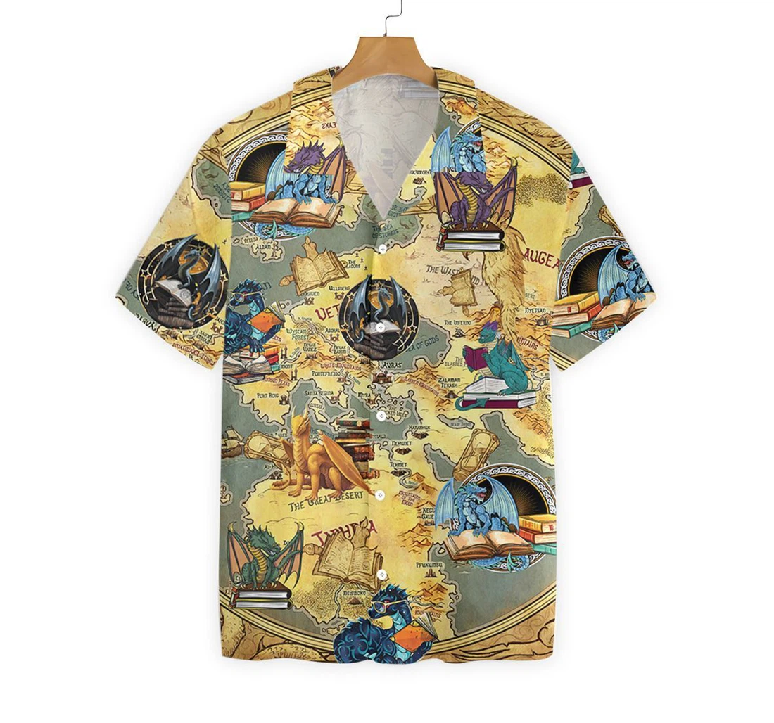 Books Dragon Hawaiian Shirt, Button Up Aloha Shirt For Men, Women