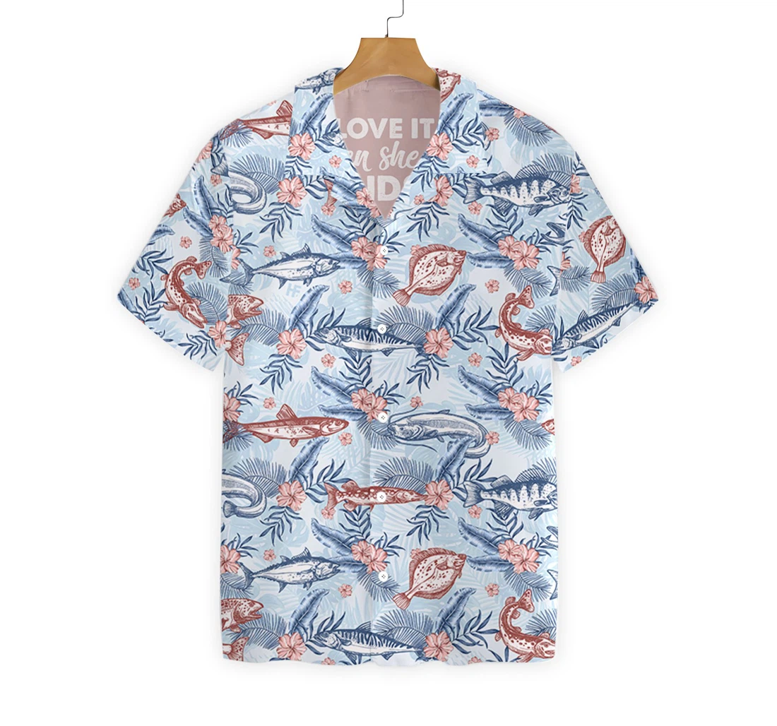 Love It When She Bends Over Fishing Hawaiian Shirt, Button Up Aloha Shirt For Men, Women