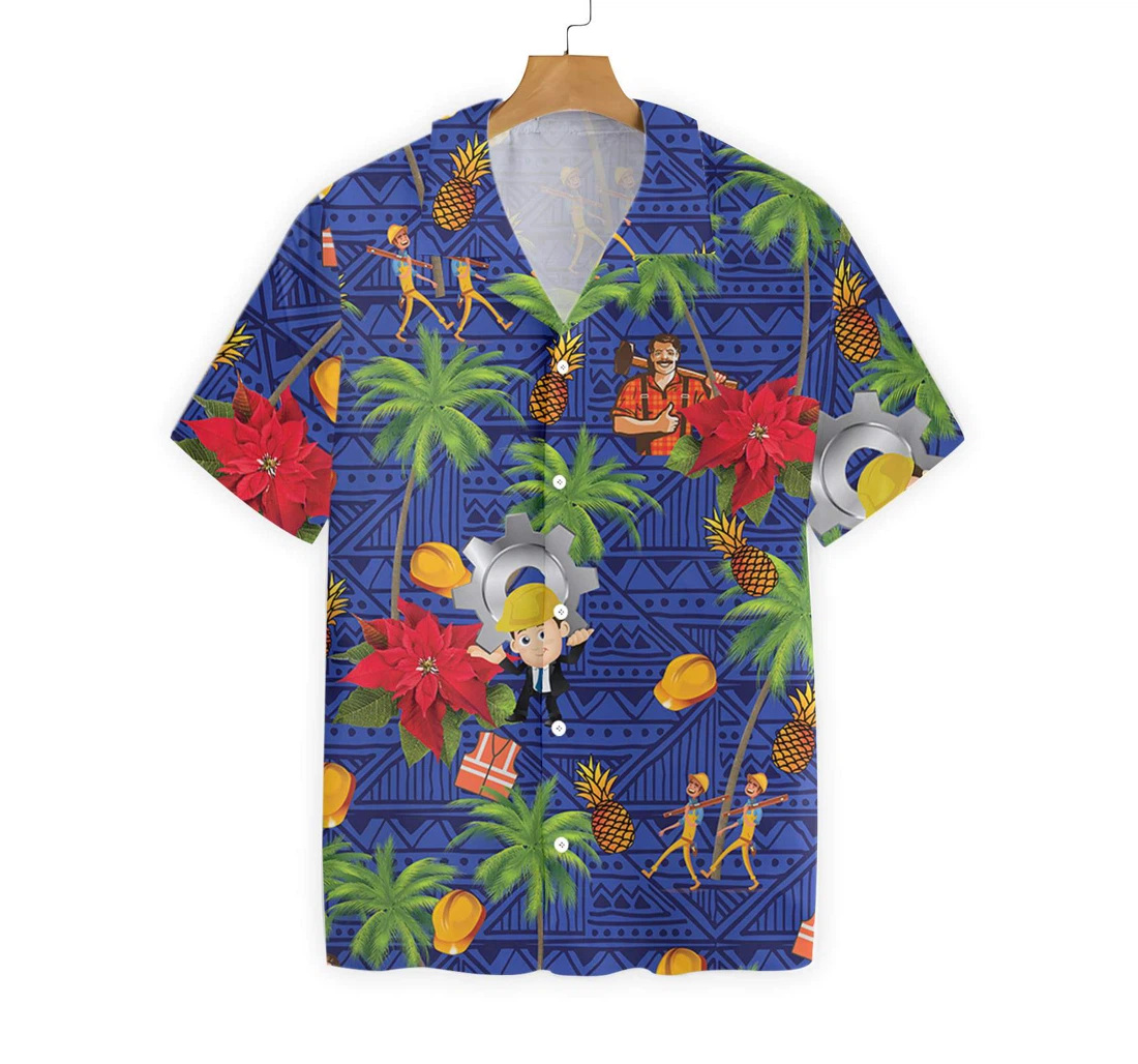 Laborer Proud Hawaiian Shirt, Button Up Aloha Shirt For Men, Women