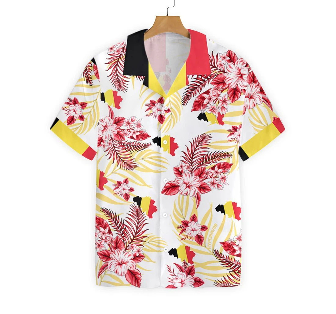 Belgium Hawaiian Shirt, Button Up Aloha Shirt For Men, Women