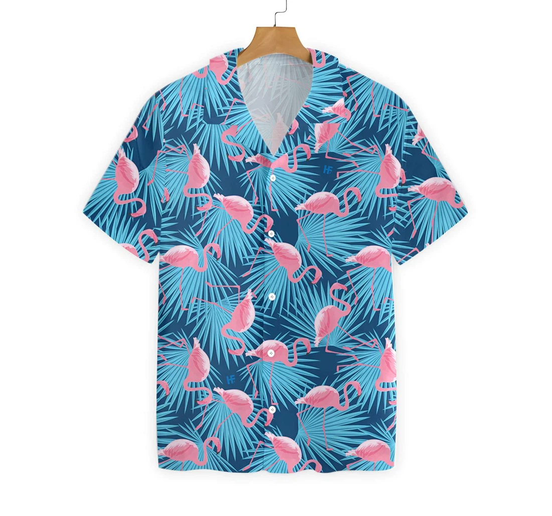 Flamingo Hawaiian Shirt, Button Up Aloha Shirt For Men, Women